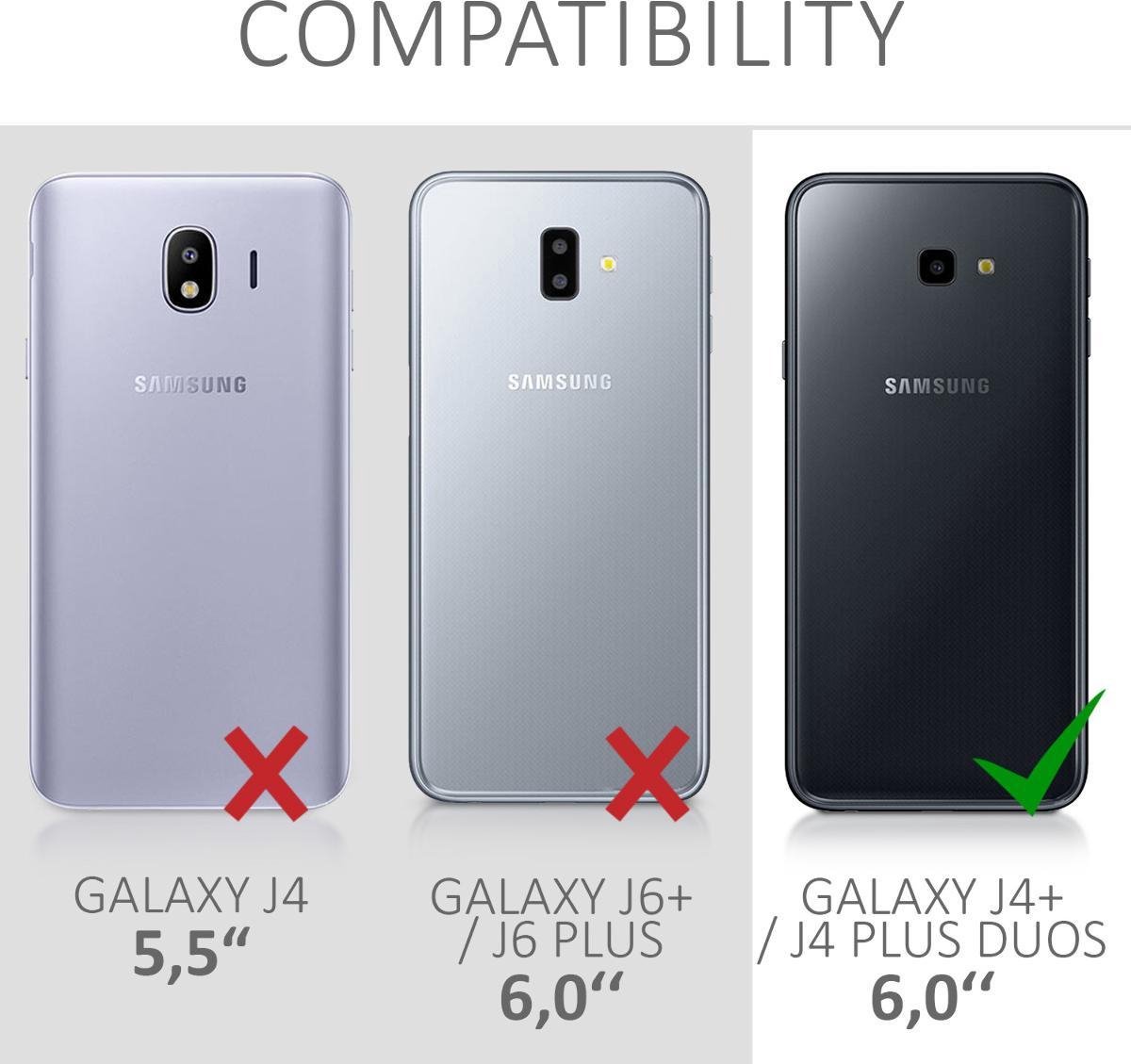 kw étui pour téléphone portable pour Samsung Galaxy J4+ / J4 Plus DUOS -  Étui avec... | bol
