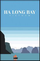 Walljar - Ha Long Bay Vietnam II - Muurdecoratie - Canvas schilderij