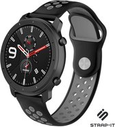 Siliconen Smartwatch bandje - Geschikt voor  Xiaomi Amazfit GTR sport band - zwart/grijs - 47mm - Strap-it Horlogeband / Polsband / Armband