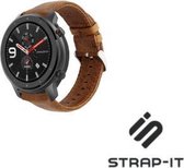 Leer Smartwatch bandje - Geschikt voor  Xiaomi Amazfit GTR leren bandje - bruin - 47mm - Strap-it Horlogeband / Polsband / Armband