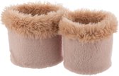 S2 BLOEMPOTTEN PLUCHE ROZE (27x27x25,5cm)