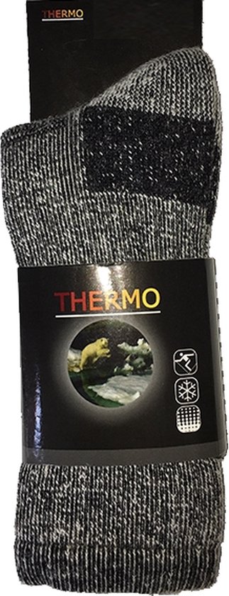 3-Pack Stevige Wollen Thermosokken Met Badstof Voering Basset 5400-699 - Grijs - Unisex - Maat 39-42