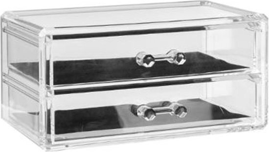 Transparante sieraden doos met 2 laden - Polystyrène - 2 - SILUMEN