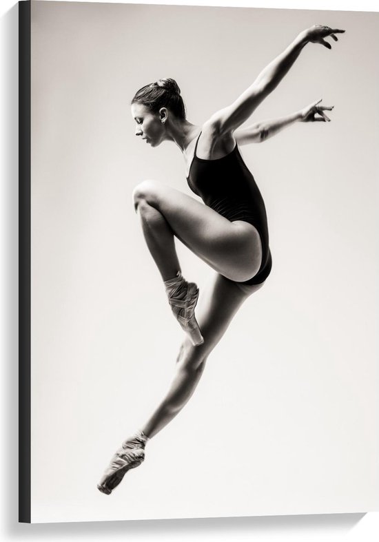 Canvas  - Sierlijke Mooie Balletdanseres  - 60x90cm Foto op Canvas Schilderij (Wanddecoratie op Canvas)