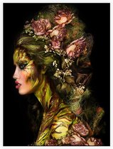 Body painted fantasy cosplay - Foto op Akoestisch paneel - 120 x 160 cm