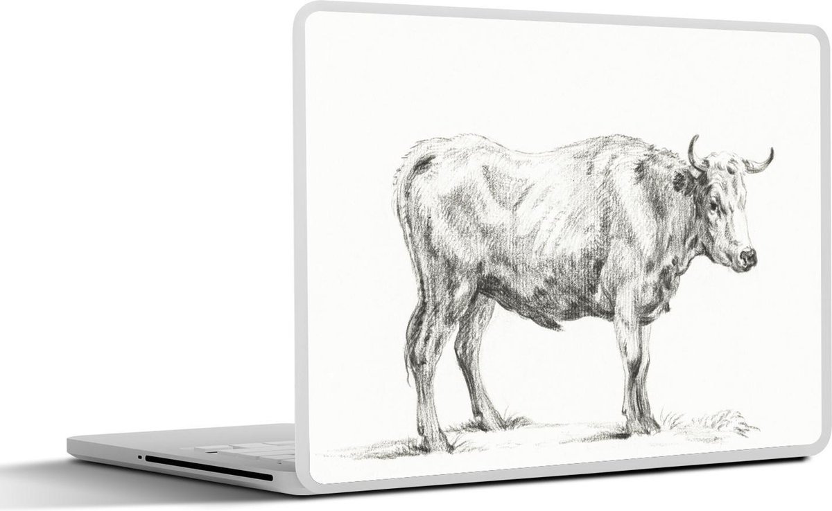Laptop sticker - 12.3 inch - Staande stier, naar rechts - schilderij van Jean Bernard - 30x22cm - Laptopstickers - Laptop skin - Cover