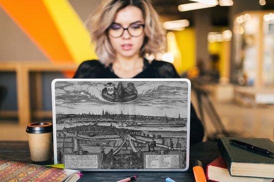 Autocollant pour ordinateur portable - 15,6 pouces - Carte - Maastricht - Histoire - 36x27,5 cm - Autocollants pour ordinateur portable - Skin pour ordinateur portable - Couverture