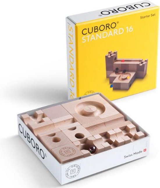 Cuboro knikkerbaan Starter set small 16 onderdelen