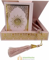Luxe Koran Set met Tesbih en Kartonnen Kaft Roze