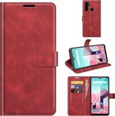 Voor Blackview A80 Plus/A80 Pro Retro Kalf Patroon Gesp Horizontale Flip Lederen Case met Houder & Kaartsleuven & Portemonnee (Rood)