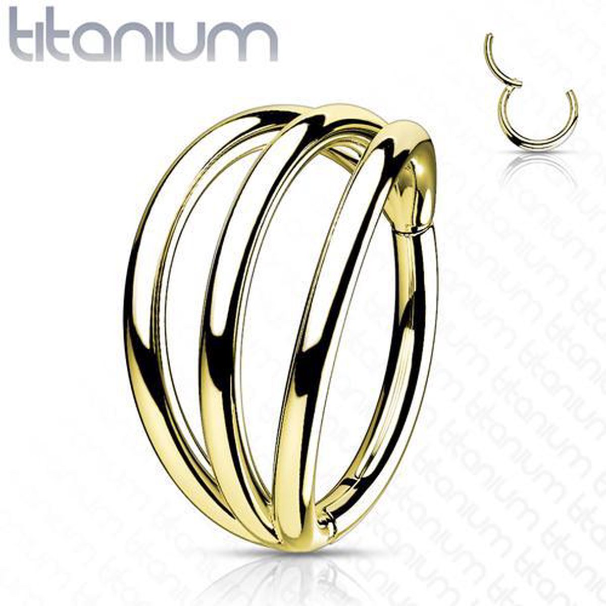 Piercing high quality titanium tripple hoop 10mm gold plated - LMPiercings NL