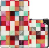 Hoesje Geschikt voor Samsung Galaxy Tab A7 Lite Hoesje Case Hard Cover Hoes Book Case - Blokken