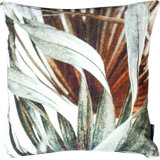 Sierkussen - Fluweel Natuur Siergras - Multicolor - 45 Cm X 45 Cm