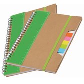 Pakket van 2x stuks schoolschriften/collegeblokken A5 - groen - Notitieboeken
