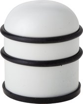 Deurstopper rond metaal/rubber 7 cm - Deurstop/deurvastzetter