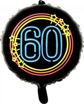 Folieballon - 60 jaar - Neon - 46cm - Zonder vulling