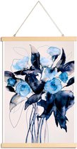 JUNIQE - Posterhanger Bloom Series True Blue -20x30 /Blauw