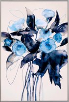 JUNIQE - Poster met kunststof lijst Bloom Series True Blue -13x18