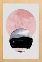 JUNIQE - Poster in houten lijst Minimalism 31 -20x30 /Grijs & Roze