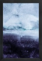 JUNIQE - Poster in houten lijst Direction North -40x60 /Blauw & Wit