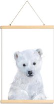 JUNIQE - Posterhanger Kleine ijsbeer illustratie -40x60 /Wit