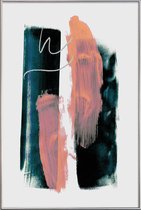 JUNIQE - Poster met kunststof lijst Abstract Brush Strokes 3X -13x18