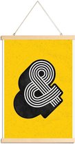JUNIQE - Posterhanger Ampersand geel -20x30 /Geel & Zwart