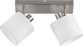 LED Plafondspot - Plafondverlichting - Torna Torry - E14 Fitting - 2-lichts - Rechthoek - Mat Nikkel - Aluminium