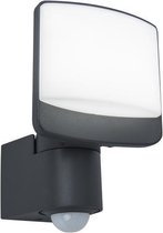 LUTEC Sunshine wandlamp 1-lichts dondergrijs IP44 met sensor