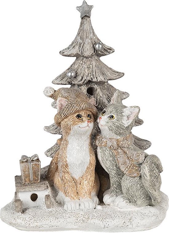 Clayre & Eef décoration chats au sapin de Noël led 12x10x16cm