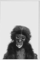 JUNIQE - Poster in kunststof lijst Bonobo Classic -40x60 /Wit & Zwart