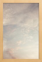 JUNIQE - Poster in houten lijst Creamy Skies -20x30 /Grijs & Ivoor