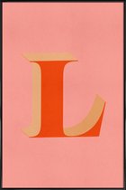 JUNIQE - Poster met kunststof lijst Red L -13x18 /Rood & Roze