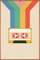 JUNIQE - Poster met kunststof lijst Retro Tape -20x30 /Kleurrijk