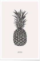 JUNIQE - Poster Pineapple -20x30 /Grijs & Ivoor