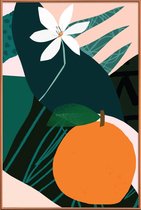 JUNIQE - Poster met kunststof lijst Orange -20x30 /Groen & Oranje