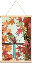 JUNIQE - Posterhanger Birds Of Autumn -40x60 /Groen & Oranje