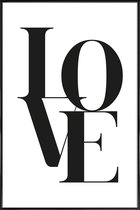 JUNIQE - Poster met kunststof lijst Love 2 -13x18 /Wit & Zwart