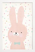 JUNIQE - Poster met houten lijst Hase 2 -13x18 /Roze & Wit