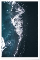 JUNIQE - Poster Diamant strand - blauwe foto -13x18 /Blauw