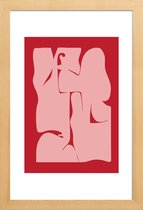 JUNIQE - Poster in houten lijst Abstracte -30x45 /Rood & Roze