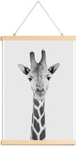 JUNIQE - Posterhanger Giraffe Classic -30x45 /Wit & Zwart