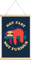 JUNIQE - Posterhanger Not Fast, Not Furious -40x60 /Blauw