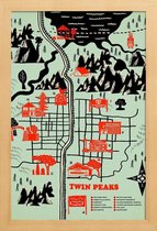 JUNIQE - Poster in houten lijst Twin Peaks -30x45 /Groen & Rood