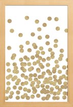 JUNIQE - Poster met houten lijst Gold Glitter -13x18 /Geel & Wit