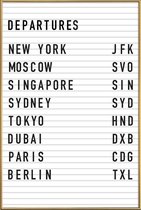 JUNIQE - Poster met kunststof lijst Departure New York -20x30 /Wit &