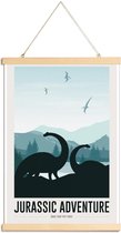 JUNIQE - Posterhanger Jurassic Adventure I -40x60 /Blauw & Groen