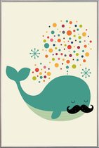 JUNIQE - Poster met kunststof lijst Firewhale -30x45 /Kleurrijk