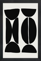 JUNIQE - Poster met houten lijst Coffee Bean -13x18 /Grijs & Ivoor