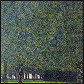 JUNIQE - Poster in kunststof lijst Klimt - Park -30x30 /Blauw & Groen